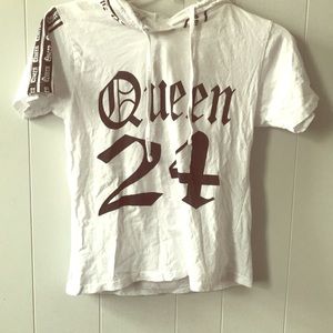 Cute short sleeve hoodie